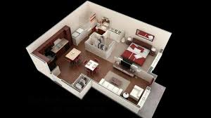 one bedroom apartment 3d floor plans