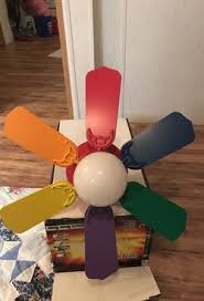 rainbow colored ceiling fan