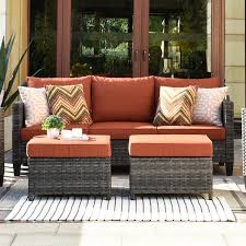 3 Piece Wicker Outdoor Lounge Chair