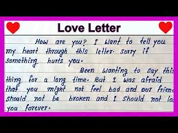 english love letter writing