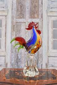 Large Rooster Glass Figurine Rooster