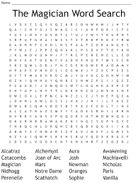 the magician word search wordmint