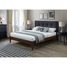 The sleigh bed looks great in this rustic bedroom. Conway Queen Mid Century Modern Wing Bed On Sale Overstock 28502468