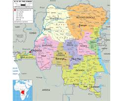 Detailed clear large political map of democratic republic of congo showing cities, towns, villages, states, provinces and boundaries with neighbouring countries. Maps Of Congo Democratic Republic Collection Of Maps Of Congo Democratic Republic Africa Mapsland Maps Of The World