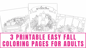 3 printable easy fall coloring pages