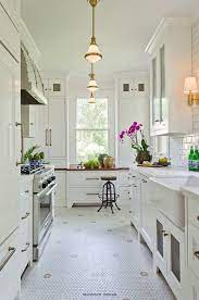 kitchen with gale hanging lights
