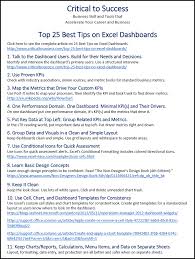 Download The Top 25 Dashboard Design Tips Sheet Critical