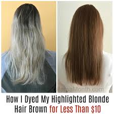 how to dye blond hair brown for less
