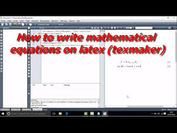 How To Write Mathematical Equations On
