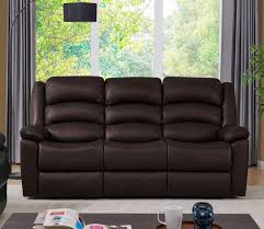 3 seater recliner sofa brown