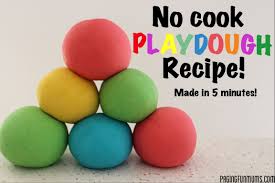 no cook playdough recipe made in 5