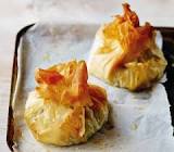 chicken and cheese filo parcels