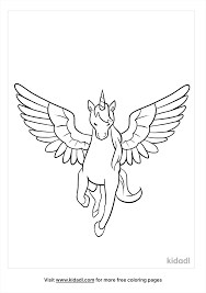Realistic alicorn coloring page idea to print and color. Alicorn Coloring Pages Free Unicorns Coloring Pages Kidadl