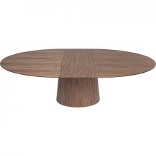 It is very stable, and because no legs are needed, you have the clearance underneath the extension table for circular items. Contemporary Brown Extensible Table Benvenuto Kare Design