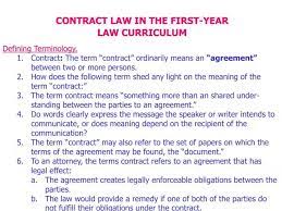 ppt contract law in the first year