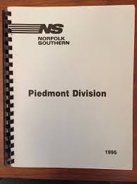 Norfolk Southern Piedmont Division Track Chart Maps 1995