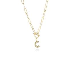 C Initial Toggle Clasp Necklaces For Women Stainless Steel Girl Letter A-Z  Thick Chain OT Buckle Necklace Christmas Jewelry Gift | Catch.com.au