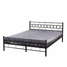 Avn Black Mild Steel Double Cot Bed