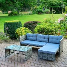 rattan corner sofa garden lounger