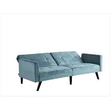 Us Pride Furniture Lucas 79 In Width Light Greyish Cyan Velvet Twin Size Sofa Bed