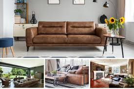 living rooms with leather furniture