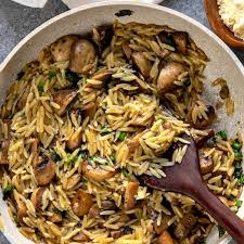 orzo with mushrooms scallions and parmesan