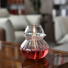Retro Glass Oil Lamp Candlestick Home