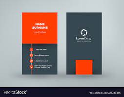vertical double sided business card
