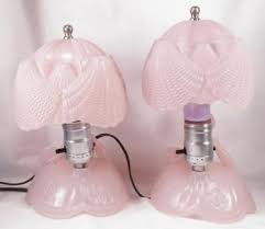 2 Southern Belle Lamps Pink Glass Lady