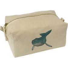 humpback whale canvas wash bag