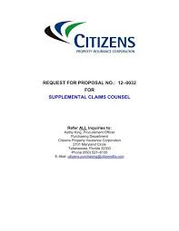 And while its policies tend to be basic and have few, if any, customization options, the premiums are affordable. Rfp 12 0032 Supp Claims Pdf Citizens Property Insurance