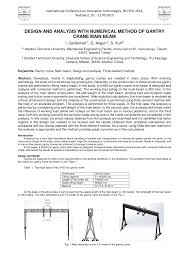 Pdf Design And Analysis With Numerical Method Of Gantry
