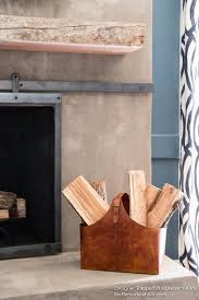 wood mantel on a masonry fireplace