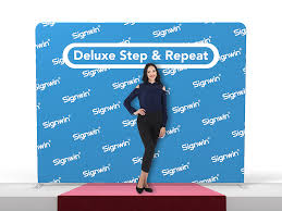 step and repeat video backdrop custom