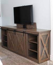 Barn Door Console Table With Tv