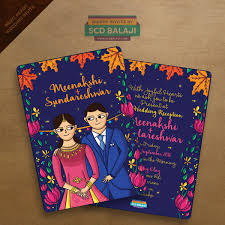 Indian Wedding Reception Invitation Card Illustration And