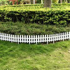 White Plastic Garden Border Fence Lawn