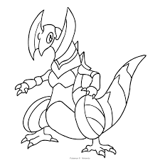 Our interactive activities are interesting and help children. Haxorus From The Fifth Generation Of The Pokemon Coloring Page