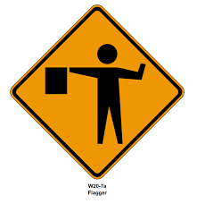 traffic safety direct flagman symbol w20 7