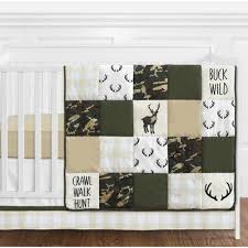 woodland camo 4 piece crib bedding set