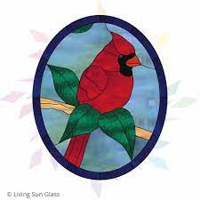 Stained Glass Cardinal Pattern Bird