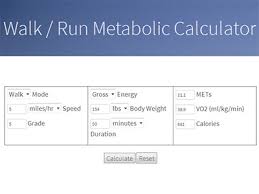 Exrx Net Walk Run Metabolic Calculator
