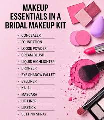 bridal makeup cosmetics list