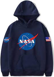 White and black nasa pullover jacket from alpha industries featuring a drawstring hood, a concealed zip fastening, long sleeves, ribbed cuffs, a relaxed fit, front zipped pockets and a straight hem. Haosheng Nasa Pullover Space Rocket Kapuzenpullover Packet Pocket Streifen Hoodie Damen Herren Amazon De Bekleidung