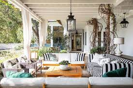 Black And White Striped Outdoor Patio