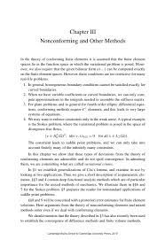 Nonconforming and Other Methods (Chapter III) - Finite Elements