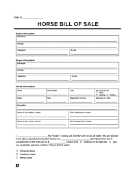 free horse bill of template pdf