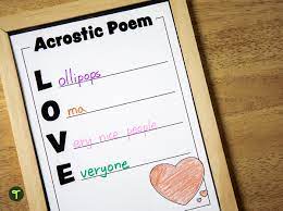 acrostic poem template love teach