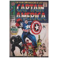 captain america comic wood wall decor