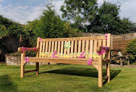 Rattan And Teak Engraved Memorial Benches